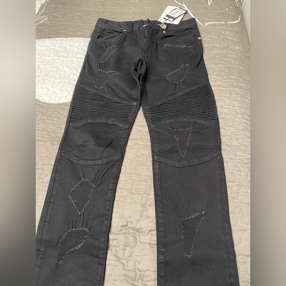 Men’s  Armani Exchange SKINNY BIKER STRETCH COTTON DENIM JEANS, size 28, black - Picture 3 of 10